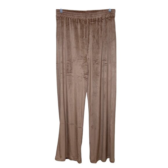 SKIMS Velour Wide Leg Track Pants Sienna Large Pull On Soft Compy - Picture 3 of 11